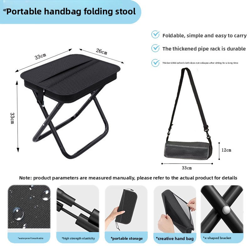 Large black folding stool dimensions