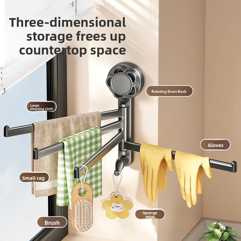 Rotating No‑Drill Kitchen Towel Bar — key feature
