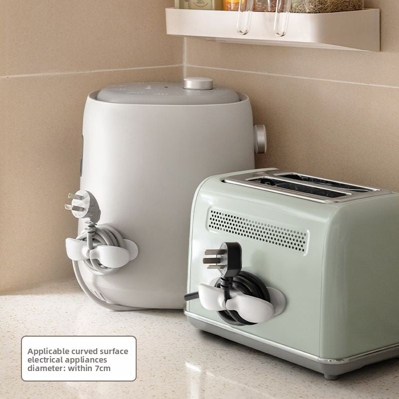 Cable organizers keeping toaster and appliance cords neatly wrapped