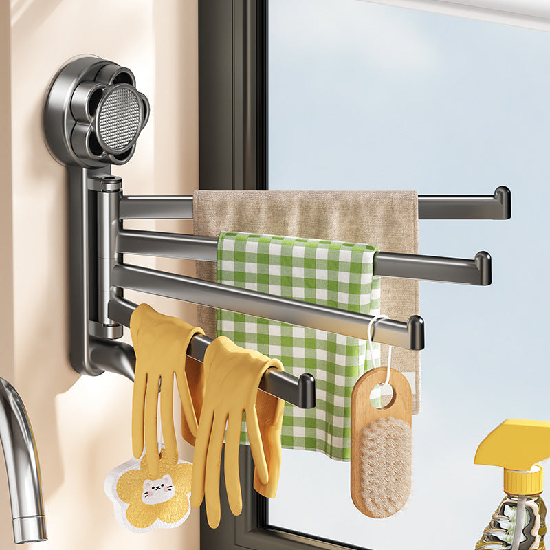 Rotating kitchen towel bar two-pack set