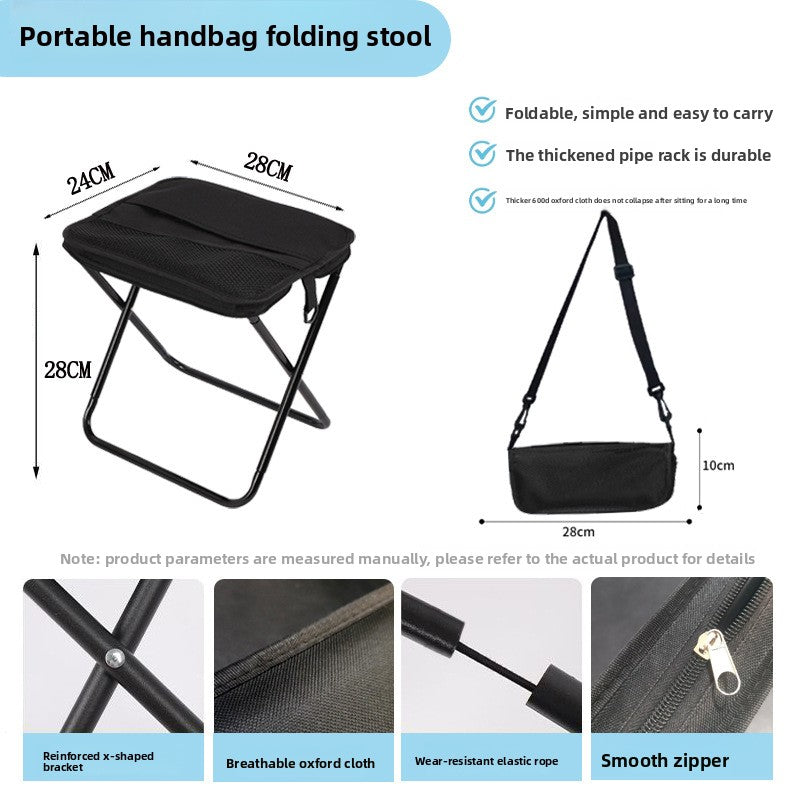 Regular black folding stool dimensions and construction details