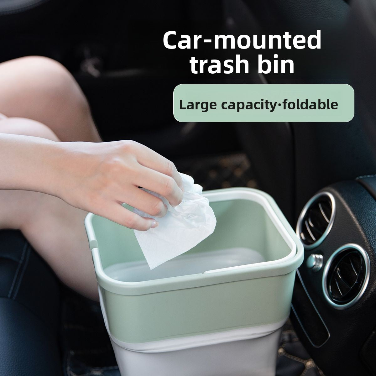 Fold‑Flat Hanging Trash Bin — available option